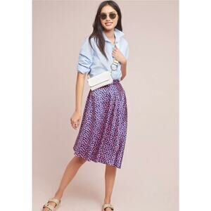 Anthropologie Hutch Asymmetrical Pink Rose Ditsy Floral Print Skirt Size 12, NWT